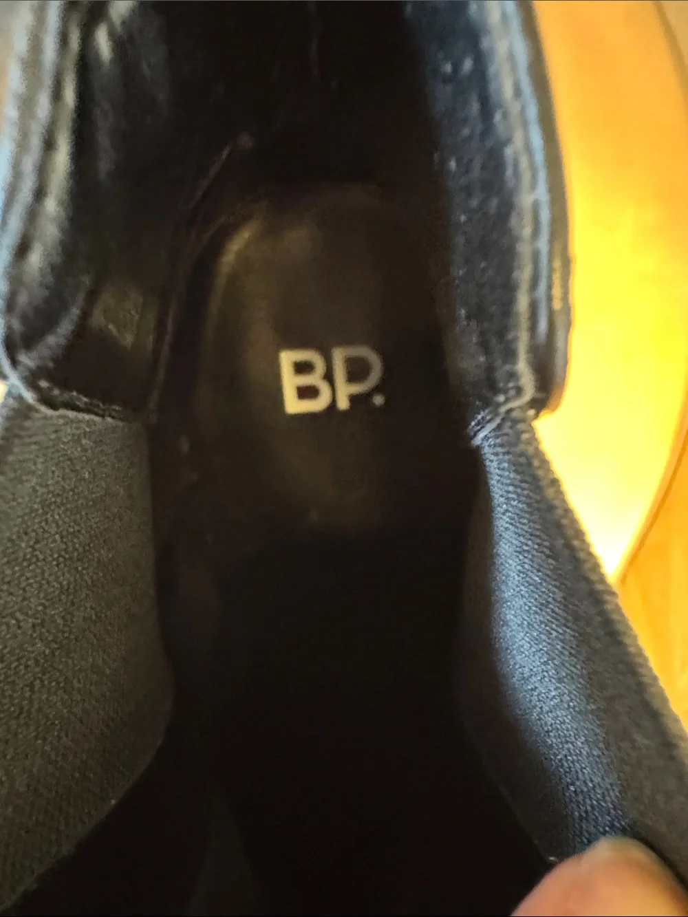 bp Black Leather Chelsea Ankle Boot with Block Heel